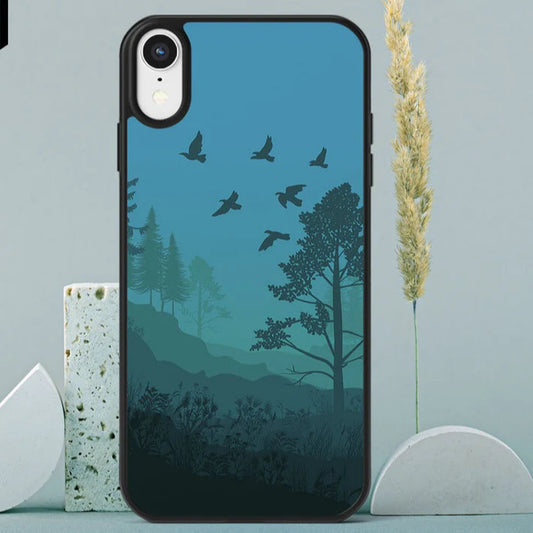 Customized Mountain Tree Birds Mobile Case