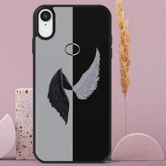 Customized Black Grey Wings Mobile Case